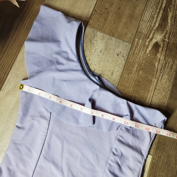 NWT Double Zero Women's Lavender Purple One Shoulder One Piece Bathing Suit - Picture 9 of 12